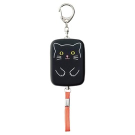 Lihit Lab A7718-3 PuniLabo Security Buzzer, Safety Alarm, Black Cat