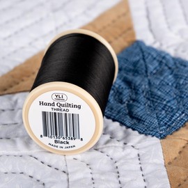 YLI Hand Quilting Thread - 100% Egyptian Cotton, Glazed, Strong & Tangle-Free, 500 yd. Spool - Black