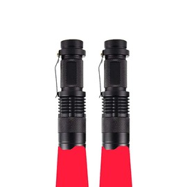 2 Pack Red Light Torch, WESLITE Mini Red Flashlight Zoomable Signal Torches Waterproof with Clip 3 Modes Red LED Torches for Stargazing Night Vision Astronomy Camping