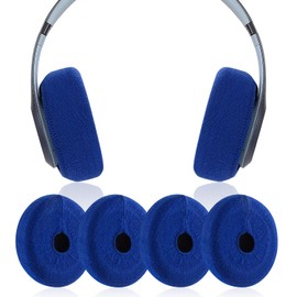 JARMOR Earpads Sweater Cover Protectors with Stretchable Knit Fabric for Beats Studio 3/2 Bose QC35 25 15 Headphones and Other Headsets with 3-4 Inch Ear Cushions [ 2 Pairs ] (Blue)