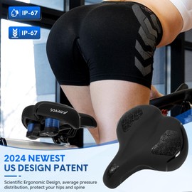 SOARIFY Comfort Bike Seat, Bicycle Seat for Men Women,Waterproof Bike Saddle Replacement for City Bikes, Exercise Bikes, Cruiser, City Bikes (Black)