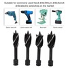 4 Pcs Wood Auger Bit 4 Flute Detachable Hex Shank
