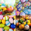 Easter Eggs 24 Pieces, White, 6 cm, Decorative Plastic Eggs