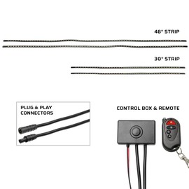 LEDGlow 4pc White LED Flexible Car Slimline Underbody Underglow Accent Neon Lighting Kit - 4 Unique Patterns - Water Resistant, Low Profile Light Tubes - Includes Control Box & Remote