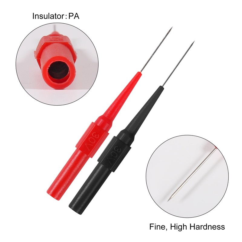 QCCAN 10pcs Needle Test Probes, 0.7mm Insulation Probe Pin, Non-Destructive