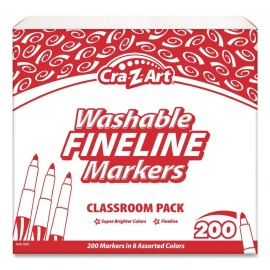 Cra-Z-Art 740071 Washable Fineline Markers -  Assorted Colors (200/Set) New
