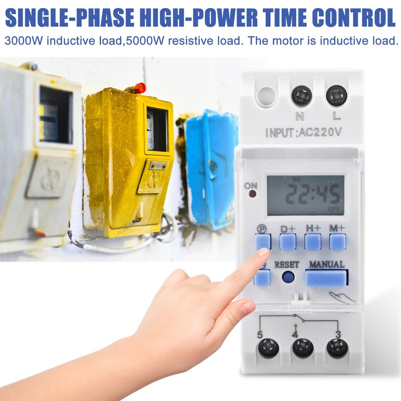 GOMETY Weekly Digital Timer, 220 V AC 25 A Programmable