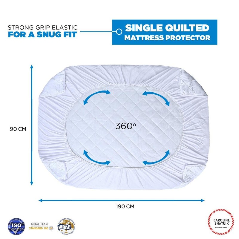 Caroline Shatuik Mattress Protector Single Bed Fitted Extra Deep -