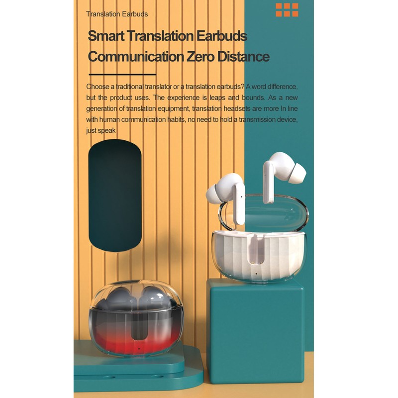 Language Translator Earbuds Bluetooth 5.3 144 Online Languages Intelligent Noise
