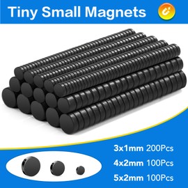 TRYMAG Small Black 360Pcs, 3x1mm Neodymium Magnets, Tiny Strong Round Rare Earth Mini Round Neodymium Magnets for Fridge, Office, Crafts, DIY, Science