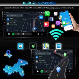 The Radio is Suitable for Dodge RAM 1500 2500 3500 2013-2018 Wireless car Stereo IPS Touch Screen car Audio Receiver with WiFi GPS Navigation/Bluetooth/Backup Camera/SWC (4 * 64)