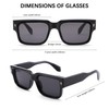 Revemo Rectangle Sunglasses Retro Style - Thick Frame UV Protection
