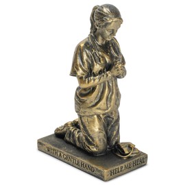 Praying Nurse Resin Stone Tabletop Sculpture - Stands 5.5" Tall