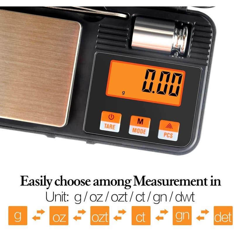 Disenkelubo Digital Mini Scale, 200g /0.01g Pocket Scale, 50g Calibration