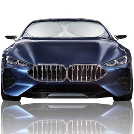 Autopect Parasol plegable, protector solar para interiores de auto, camión, SUV, sombra reflectante para parabrisas delantero con espejo recortado, mantiene el auto fresco (mediano)