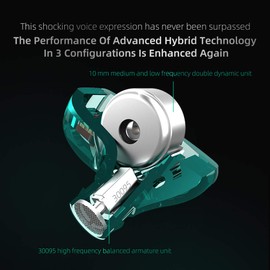 KZ ZST X in-Ear Monitors, Upgraded Dynamic Hybrid Dual Driver ZSTX Earphones, HiFi Stereo IEM Wired Earbuds/Headphones with Detachable Cable for Musician Audiophile (without Mic, Purple)