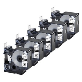 5 Pack Compatible with 1805443 A1805443 Rhino Industrial Heat Shrink Tube Labels 24mm 1.5m 1" x5ft Black on White Industry Label Tape Wire Tapes for Rhino Pro 6000 6500 Rhino Label Marker Printers