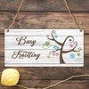 "Busy Knitting" Sign - Whimsical Craft Room Decor for Knitting