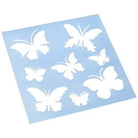 RAYHER 3847500 Stencil Butterflies 30 x 30 cm, 8 Motifs Approx. 5.5-12 cm, Painting Stencil, Wall Stencil, Plastic, Flexible, Dimensionally Stable, Transparent