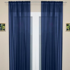 Crystal Navy Plain Voile 90"