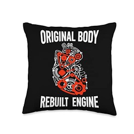 Original Body Rebuilt Engine Open Heart Surgery Survivor Throw Pillow