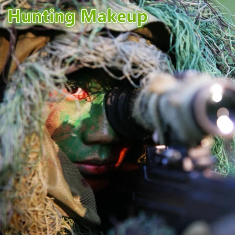 Go Ho Camo Face Paint Sticks 3-Color Green Black Brown