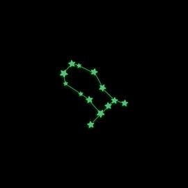 Gemini Zodiac Constellation Star Map Glow in The Dark Sticker Decal for Phone Tablet Laptop Car Truck Window | 3" Sticker | Green