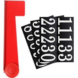 Mailbox Replacement Flag Kit Mailbox Flag Stainless Steel Red Flag with Self-Stick White Mailbox Number Stickers Sheet