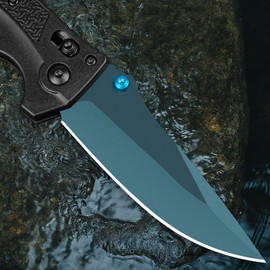 Folding Pocket Knife with CPM Steel Blade & Nylon Handle for Camping Travel EDC, Reversible Clip, Ideal Outdoor Gift