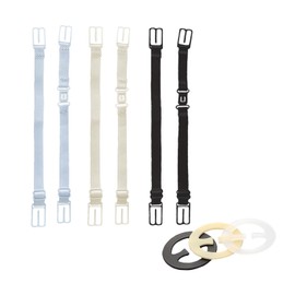 GVSAVY 6 Bra Strap Holders with 3 Round Non-slip Buckles, Adjustable Bra Clips, Non-slip Bra Clips for Women, Bra Strap Set, Suitable for All Bras (Black, Skin Color, White)