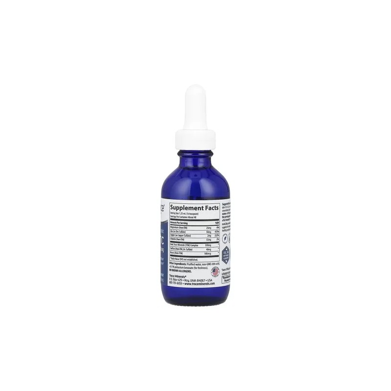 Zinc Líquido 50mg Trace Minerals Sabor Inmunidad Nutricional 59ml