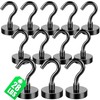 MIKEDE Black Magnetic Hooks, 28Lbs Heavy Duty Neodymium Magnets with