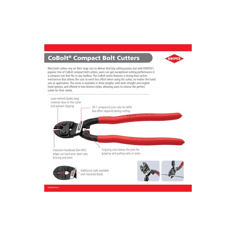 KNIPEX - 71 01 200 Tools - CoBolt Compact Bolt
