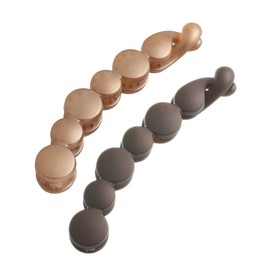 [ヴxante-nu] vingtaine Simple Banana Clip Set of 2 Daily Office Hair Accessory H – 731 – ccbe – Ccbr Circle be× Circle BR