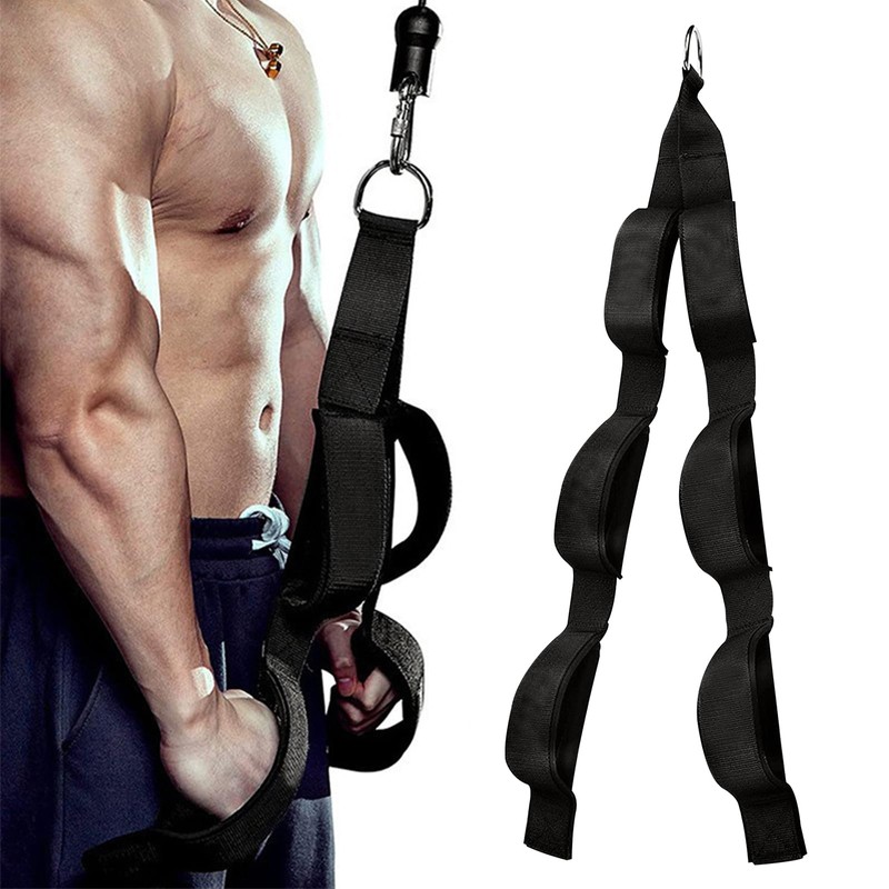 3 Section Length Triceps Rope, Long Pulley Gym Handle, Triceps