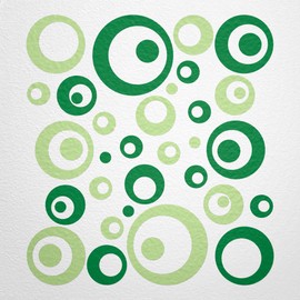 WANDfee® Wall Tattoo, Circles, Dots, 50 Stickers, Colour Choice For Children's Bedroom, Living Room, Hallway, Bathroom, Kitchen, Tile Stickers, green