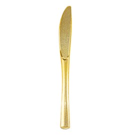 Gold Knives Sparkles Cutlery Collection - 32 Count - Premium Quality, Glamorous & Durable Disposable Flatware for Parties & Events