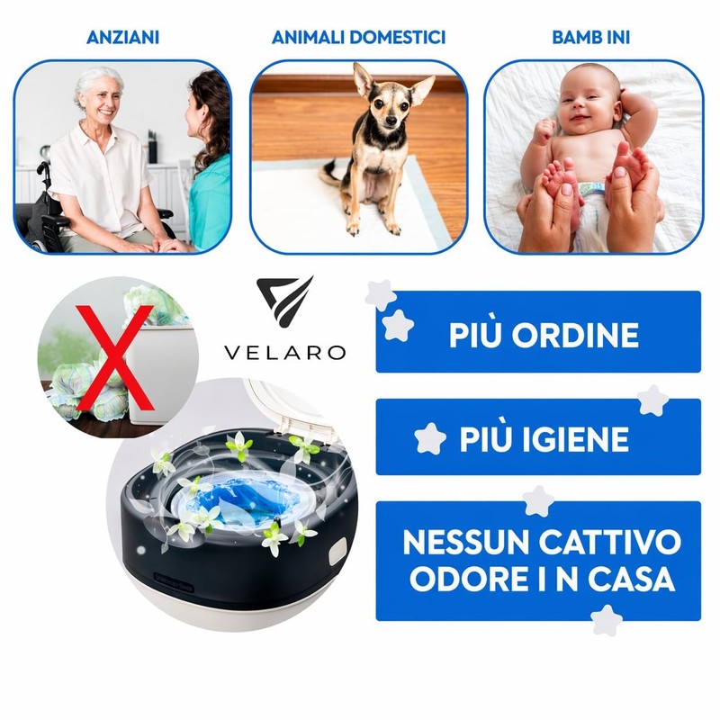 Ricariche Universali Mangia Pannolini, Sacchetti Antiodore Multistrato, Resistenti e Capienti,