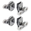 YuanQian Stainless Steel 25mm Shower Door Twin Rollers Runners -