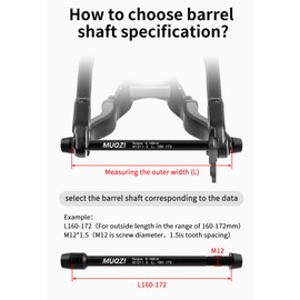 Sanmum Bicycle Roller Trainer Thru Axle Aluminum Alloy M12 Thru Axle Adapter Bicycle Thru Axle Adapter for Indoor Road Bike Mountain Bike (M12x1.5 166-178mm)