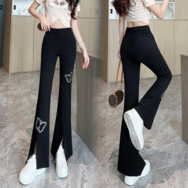 Bootcut Yoga Pants Micro Flare for Women - New High-Waist for Spring/Summer 2025 Slimming Small Black Pants 001 + XL [Recommended 60.50 Kg-70.00 Kg] 5ea