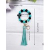 Jesemiah Beaded Keychain Wristlet Silicone Cross Elastic Wrist Key Ring