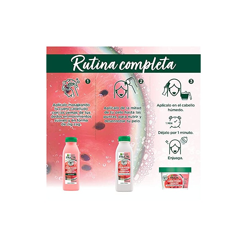 Fructis - Champú Garnier para el cabello Sandia, 300 ml
