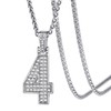 KeyStyle CZ Jersey Number 4 Necklace For Athletes, Crystal Numbers