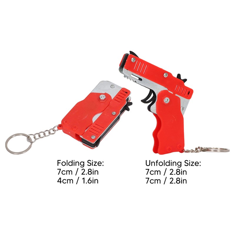 4pcs Rubber Band Launcher Toy Foldable Mini Portable Metal Rubber