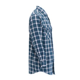 TICOMELA FR Shirts for Men Flame Resistant Shirt NFPA2112 (Blue/White) Plaid 7oz Men's Welding Shirt