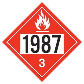 1987 Placard, Class 3 Flammable Liquid 25-pk. - 10.75" x 10.75" Plastic for Temporary Applications, DOT Hazmat Compliant, J. J. Keller & Associates, Inc.