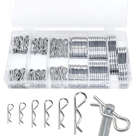 150pcs R Clips Stainless Steel Cotter Pins R Split Clips, Retaining Spring Hitch Cotter, Safe and Quick Tighten (6 Sizes)