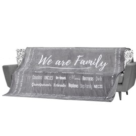 FILO ESTILO Gifts for Family, Large Family Blanket, Gifts Ideas for Whole Family, Housewarming Gifts 100 x 65 Inches (Grey)