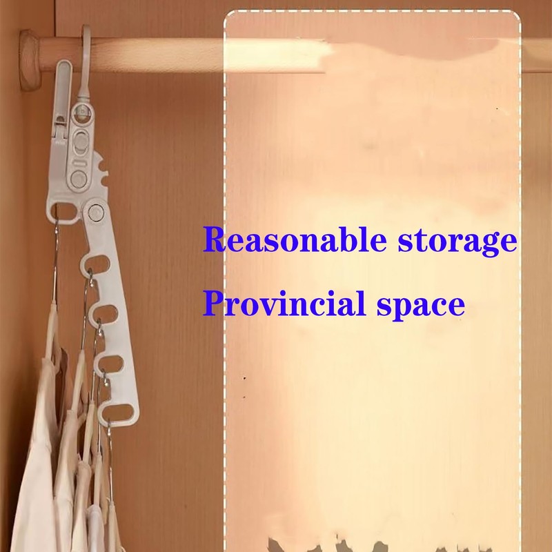 MINGKAI 3pcs Multi-Functional Five Hole Hook Folding Clothes Hanger for